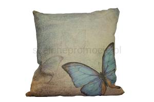 Poszewka dekoracyjna 45x45 cm NIEBIESKI MOTYL