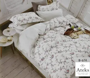 Pościel 200x220 bawełna 100% komplet 3-elementy b-674