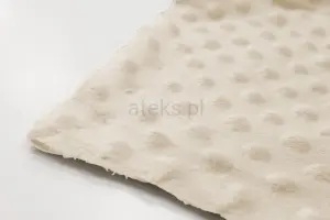 Tkanina MINKY z tłoczonymi kropkami 160 cm ECRU KREM