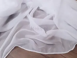 Woal gładki biały z obciążnikiem 300 cm tkanina woalowa