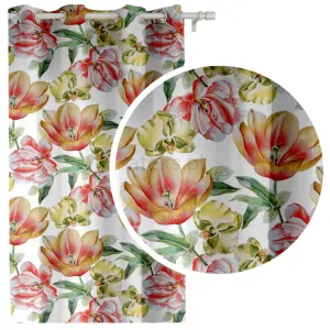 Zasłona kwiaty magnolie PANAMA DRUKOWANA 145x250 cm wys.