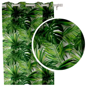 Zasłona monstera zielona PANAMA DRUKOWANA 145x250 cm wys.