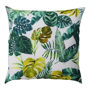 Poszewka liście monstera na białym tle 40x40 PANAMA DRUKOWANA