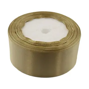 Tasiemka satynowa 40 mm CAPPUCCINO , rolka 23 metry – wstążka ozdobna na ślub, wesele, dekoracje