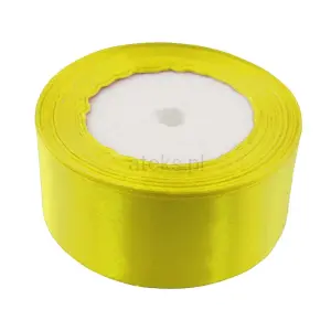 CYTRYNOWA tasiemka satynowa 40 mm , rolka 23 metry – wstążka ozdobna na ślub, wesele, dekoracje