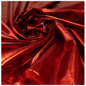 Tkanina LAMA Shine CZERWONA metaliczna – efekt połysku red 150 cm